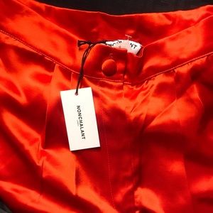 NONchalant orange satin pants sz XS